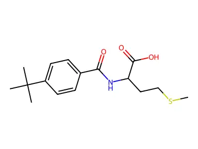 2-[(4-Tert-butylbenzoyl)amino]-4-(methylthio)butanoic acid structure