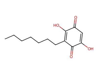 3-Heptyl-2,5-dihydroxy-[1,4]benzoquinone structure