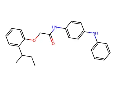 N-(4-anilinophenyl)-2-(2-sec-butylphenoxy)acetamide structure