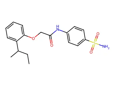 N-[4-(aminosulfonyl)phenyl]-2-(2-sec-butylphenoxy)acetamide structure
