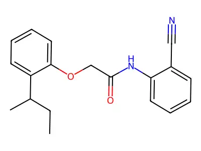2-(2-sec-butylphenoxy)-N-(2-cyanophenyl)acetamide structure