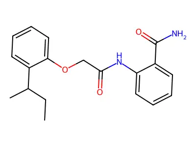 2-[[2-(2-Butan-2-ylphenoxy)acetyl]amino]benzamide structure