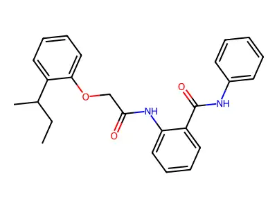 2-{[(2-sec-butylphenoxy)acetyl]amino}-N-phenylbenzamide structure