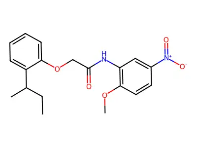 2-(2-butan-2-ylphenoxy)-N-(2-methoxy-5-nitrophenyl)acetamide structure