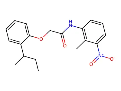 2-(2-butan-2-ylphenoxy)-N-(2-methyl-3-nitrophenyl)acetamide structure