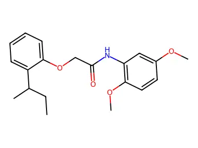 2-(2-sec-butylphenoxy)-N-(2,5-dimethoxyphenyl)acetamide structure
