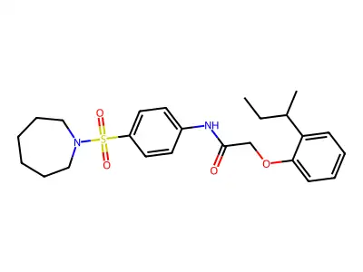 N-[4-(1-azepanylsulfonyl)phenyl]-2-(2-sec-butylphenoxy)acetamide structure