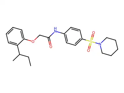 2-(2-sec-butylphenoxy)-N-[4-(1-piperidinylsulfonyl)phenyl]acetamide structure