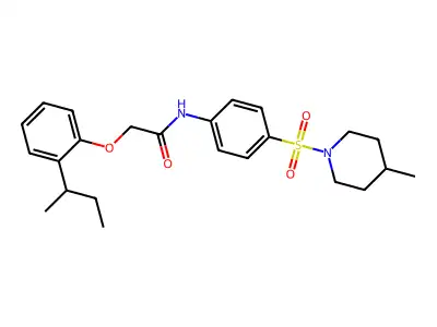 2-(2-sec-butylphenoxy)-N-{4-[(4-methyl-1-piperidinyl)sulfonyl]phenyl}acetamide structure