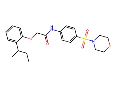 2-(2-sec-butylphenoxy)-N-[4-(4-morpholinylsulfonyl)phenyl]acetamide structure