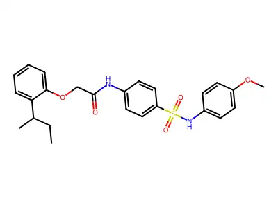 2-(2-butan-2-ylphenoxy)-N-[4-[(4-methoxyphenyl)sulfamoyl]phenyl]acetamide structure