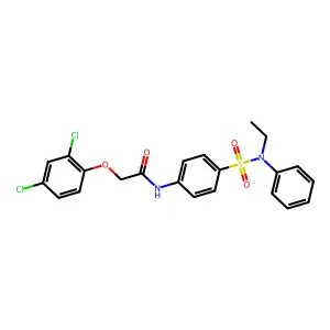 2-(2,4-dichlorophenoxy)-N-[4-[ethyl(phenyl)sulfamoyl]phenyl]acetamide structure