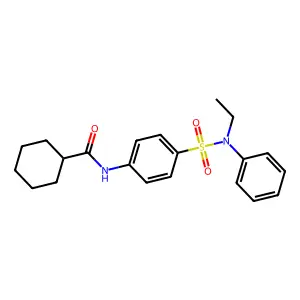 N-[4-[ethyl(phenyl)sulfamoyl]phenyl]cyclohexanecarboxamide structure