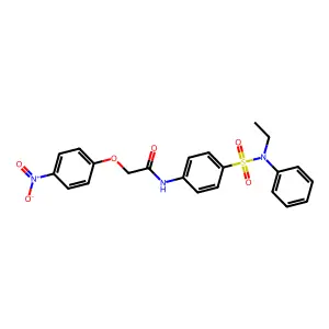N-[4-[ethyl(phenyl)sulfamoyl]phenyl]-2-(4-nitrophenoxy)acetamide structure
