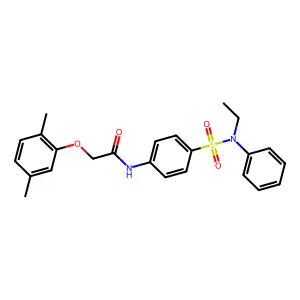 2-(2,5-dimethylphenoxy)-N-[4-[ethyl(phenyl)sulfamoyl]phenyl]acetamide structure