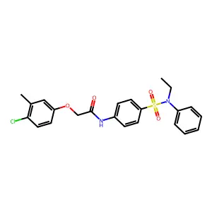 2-(4-chloro-3-methylphenoxy)-N-[4-[ethyl(phenyl)sulfamoyl]phenyl]acetamide structure