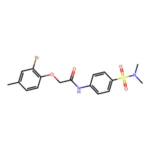 2-(2-bromo-4-methylphenoxy)-N-{4-[(dimethylamino)sulfonyl]phenyl}acetamide structure
