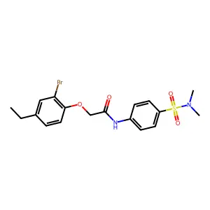 2-(2-bromo-4-ethylphenoxy)-N-{4-[(dimethylamino)sulfonyl]phenyl}acetamide structure