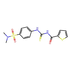 N-[({4-[(dimethylamino)sulfonyl]phenyl}amino)carbonothioyl]-2-thiophenecarboxamide structure