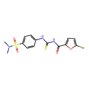 5-bromo-N-[[4-(dimethylsulfamoyl)phenyl]carbamothioyl]furan-2-carboxamide structure