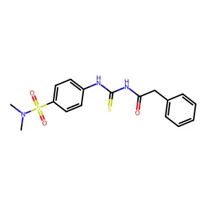 N-[[4-(dimethylsulfamoyl)anilino]-sulfanylidenemethyl]-2-phenylacetamide structure