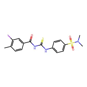 N-[[4-(dimethylsulfamoyl)phenyl]carbamothioyl]-3-iodo-4-methylbenzamide structure
