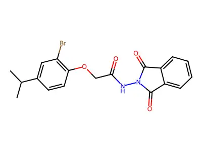 2-(2-bromo-4-isopropylphenoxy)-N-(1,3-dioxo-1,3-dihydro-2H-isoindol-2-yl)acetamide structure