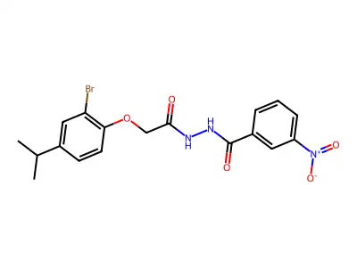 N'-[2-(2-bromo-4-propan-2-ylphenoxy)acetyl]-3-nitrobenzohydrazide structure