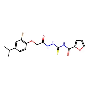 N-[[[2-(2-bromo-4-propan-2-ylphenoxy)acetyl]amino]carbamothioyl]furan-2-carboxamide structure
