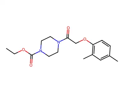 Ethyl 4-[(2,4-dimethylphenoxy)acetyl]-1-piperazinecarboxylate structure