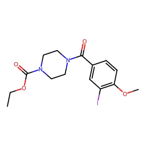 Ethyl 4-(3-iodo-4-methoxybenzoyl)-1-piperazinecarboxylate structure