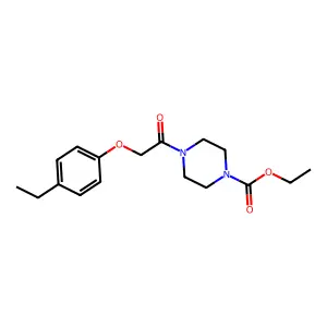 Ethyl 4-[(4-ethylphenoxy)acetyl]-1-piperazinecarboxylate structure