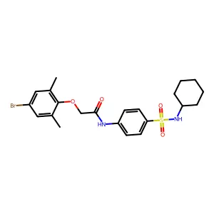 2-(4-bromo-2,6-dimethylphenoxy)-N-[4-(cyclohexylsulfamoyl)phenyl]acetamide structure