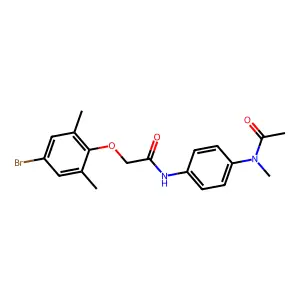 N-{4-[acetyl(methyl)amino]phenyl}-2-(4-bromo-2,6-dimethylphenoxy)acetamide structure