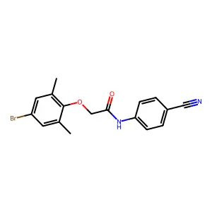 2-(4-bromo-2,6-dimethylphenoxy)-N-(4-cyanophenyl)acetamide structure