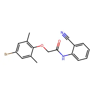 2-(4-bromo-2,6-dimethylphenoxy)-N-(2-cyanophenyl)acetamide structure