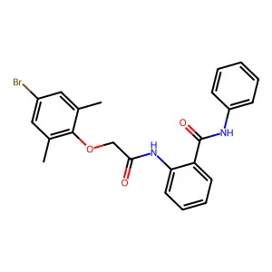 2-{[(4-bromo-2,6-dimethylphenoxy)acetyl]amino}-N-phenylbenzamide structure