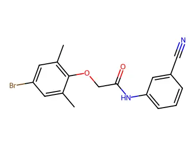 2-(4-bromo-2,6-dimethylphenoxy)-N-(3-cyanophenyl)acetamide structure