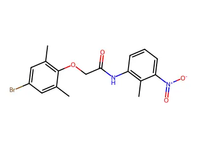 2-(4-bromo-2,6-dimethylphenoxy)-N-(2-methyl-3-nitrophenyl)acetamide structure
