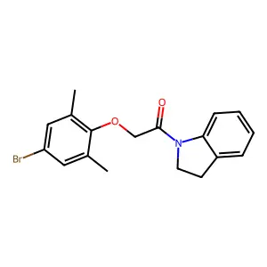 2-(4-Bromo-2,6-dimethylphenoxy)-1-(2,3-dihydroindol-1-yl)ethanone structure