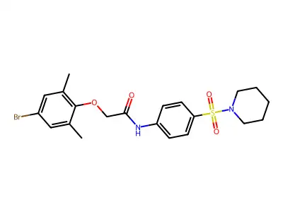 2-(4-bromo-2,6-dimethylphenoxy)-N-(4-piperidin-1-ylsulfonylphenyl)acetamide structure