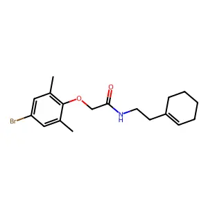 2-(4-bromo-2,6-dimethylphenoxy)-N-[2-(1-cyclohexen-1-yl)ethyl]acetamide structure