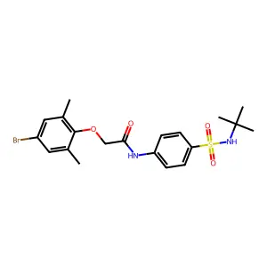 2-(4-bromo-2,6-dimethylphenoxy)-N-[4-(tert-butylsulfamoyl)phenyl]acetamide structure