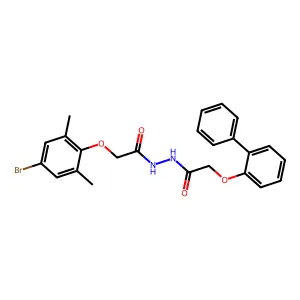 N'-[2-(4-bromo-2,6-dimethylphenoxy)acetyl]-2-(2-phenylphenoxy)acetohydrazide structure