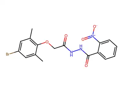 N'-[(4-bromo-2,6-dimethylphenoxy)acetyl]-2-nitrobenzohydrazide structure