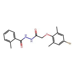 N'-[(4-bromo-2,6-dimethylphenoxy)acetyl]-2-methylbenzohydrazide structure