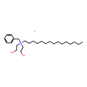 Benzenemethanaminium, N,N-bis(2-hydroxyethyl)-N-pentadecyl-, chloride (1:1) structure