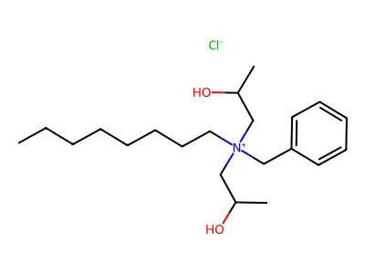 Benzenemethanaminium, N,N-bis(2-hydroxypropyl)-N-octyl-, chloride (1:1) structure