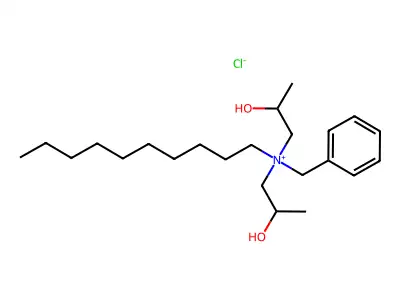 Benzenemethanaminium, N-decyl-N,N-bis(2-hydroxypropyl)-, chloride (1:1) structure