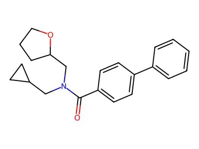 N-(cyclopropylmethyl)-N-(tetrahydro-2-furanylmethyl)[1,1'-biphenyl]-4-carboxamide structure